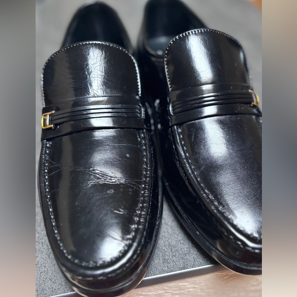 Florsheim Black Leather Loafers Men 10E Wide